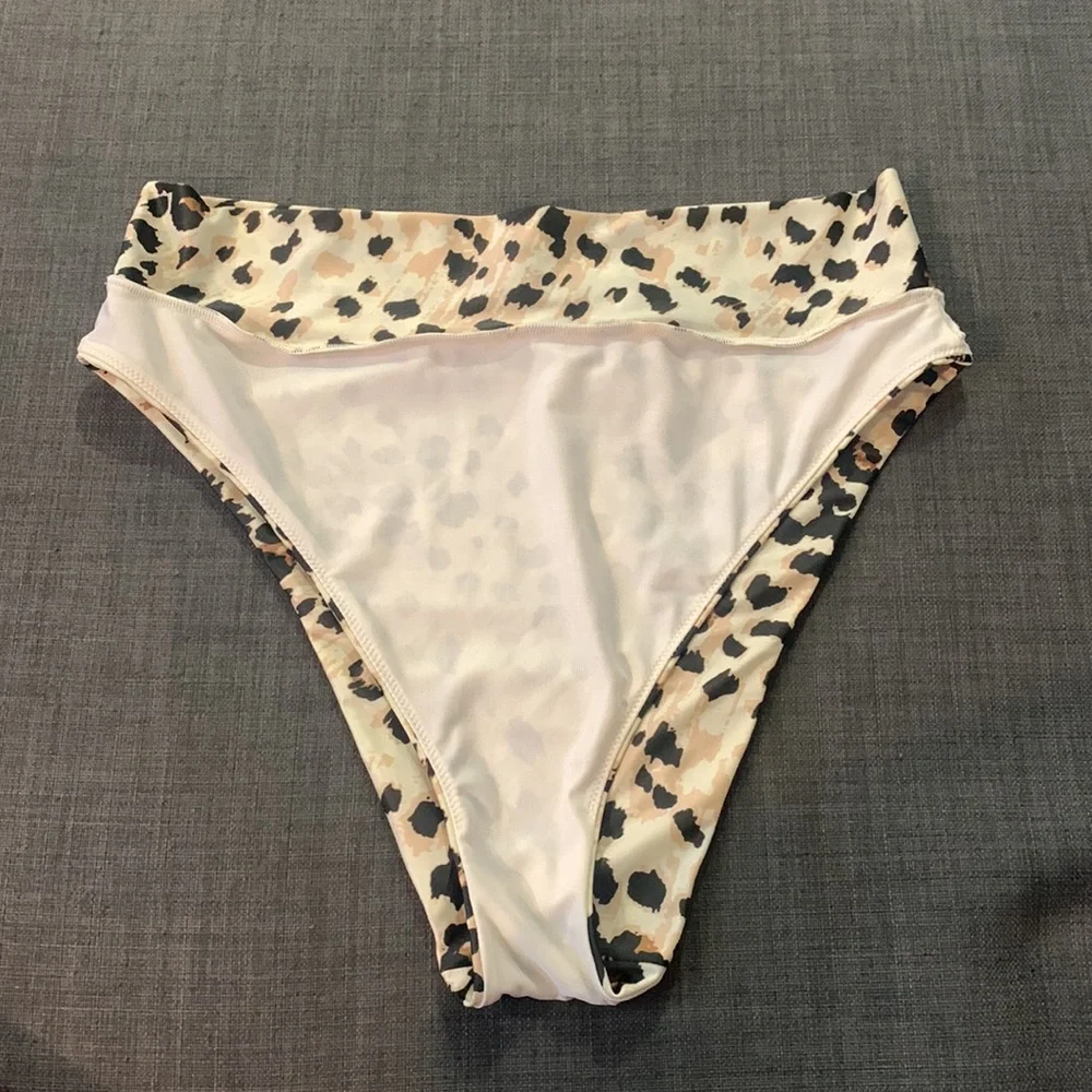 Aeria NEW Bikini Swim Bottom XL Animal Cheetah Leopard Print Beach Pool Cruise